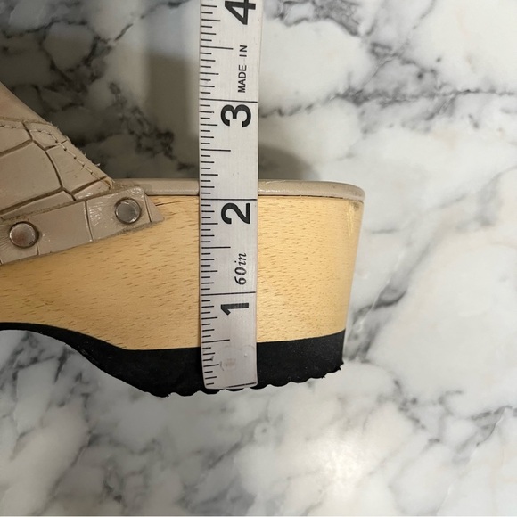 M Gemi Clogs Greta Croco Printed Leather Stone Woman’s Size 41 U.S 10 - Picture 9 of 14